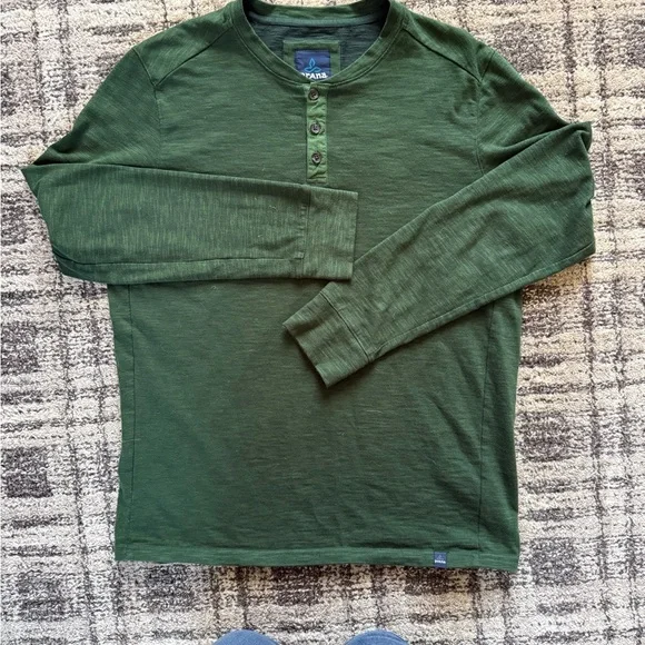 prAna Men's Ronnie Henley Long Sleeve Size Medium Lot Of 3 Organic Cotton - Picture 3 of 8